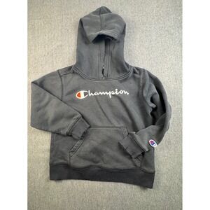 Champion Kids Hoodie Sweatshirt Gray Pullover Spell Out‎ Logo Athletic Wear